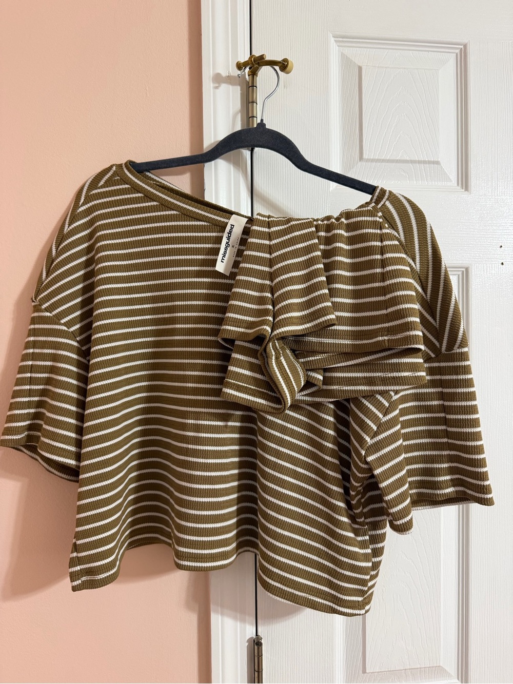 MissGuided Striped Knit Top & Shorts Set